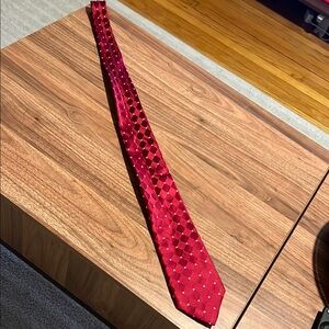 Nautica Red Geometric Pattern Tie